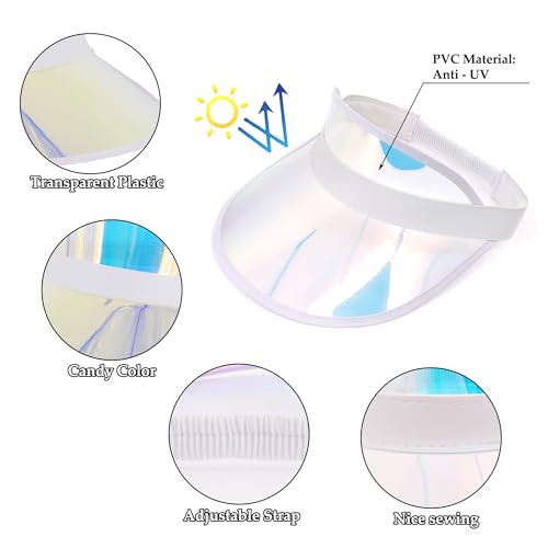 Image of Surkat Plastics Clear Sun Visors UV Protection Hat Cap Headwear Sunhat for Golf Tennis Beach Cycle