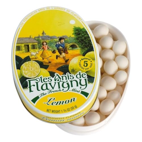 Les Anis de Flavigny French Mints Candy – Lemon Flavor Hard Candy, Natural Gourmet Sweets in Classic Tin, 50g (1.75 oz). - image 1
