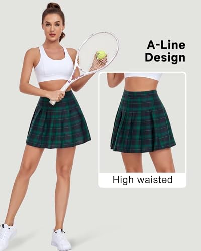 Image of Girls Pleated Skirts Tennis Skirt with Shorts High Waisted Mini Skort