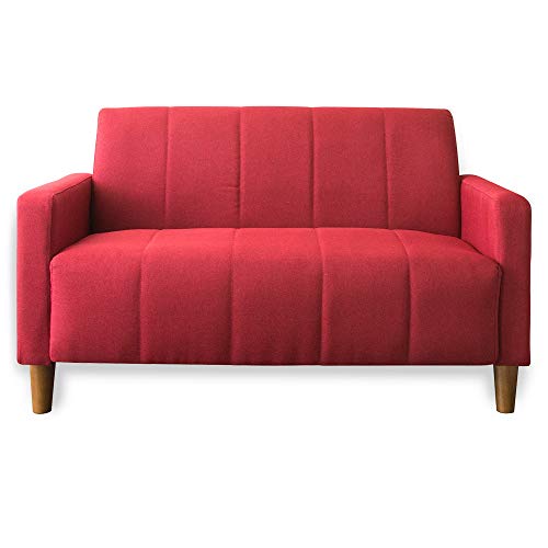 アイリスプラザ ソファ 2人掛け シンプル レッド 幅113㎝ FBS-2P