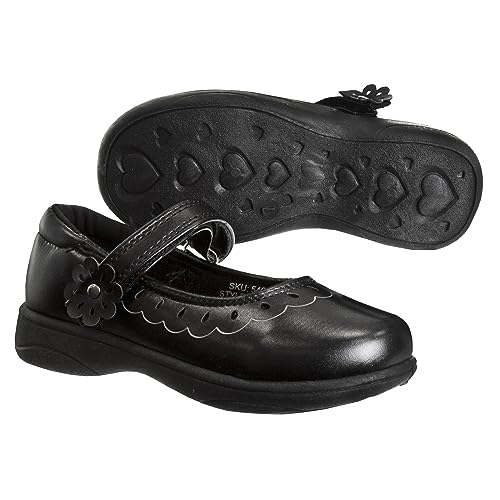Josmo Petalia Girls Mary Jane Shoes School Kids Uniform Ballet Strap Slip-On Dress Flats - Black (Toddler/Little Kid/Big Kid)4