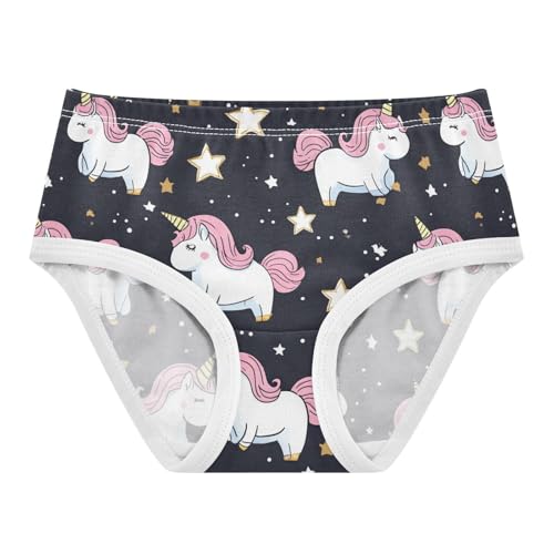 Wusikd Cute Unicorn Girls' Underwear Cotton Star Black Girls Briefs Soft Toddler Underwear 2T