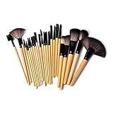24 Pcs Wood Makeup Brush Set | Make up Brush set and Foundation Brushes | Face Makeup Brushes | All...