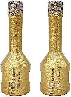 NBB Vacuum brazed Diamond Hole Saw with M14, Classic Golden Type, Diamond Drill bit for Dry or Wet Drilling Professionally on Hard Porcelain, Ceramic, Tile, Granite, Marble, for Angle Grinder(2, 8mm)