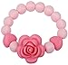 Designer Teething Beads Bracelet For Women,Baby Gum Pain Relief Teether,100% Silicone BPA Free, Stylish & Natural & Safe,Handmade Jewelry,2.5" Diameter,Pink (Pink)