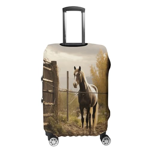 Fence Horse Luggage Covers Tsa Approved Suitcase Cover Elastic Washable Luggage Sleeve Carry on Cover Protector Anti-Scratch Suitcase Protector Fits 19-30 Inch Case(XL)4