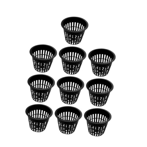 Lurrose Cestini per Piantare in Plastica Neri da 10 Pezzi di Medie Dimensioni Design a Rete Traspirante Resistenti alla Corrosione per Coltivazione Fuori Giardino e Coltivazione