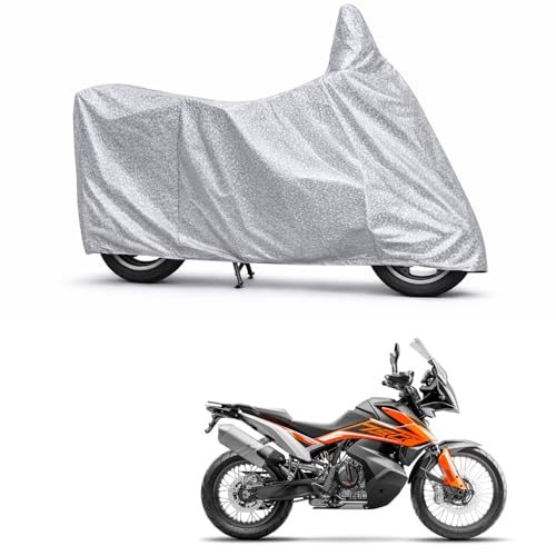 Image of 100% Waterproof Two Wheeler Body Cover Multi Layered Fabric Designed for KTM 790Adventure | Belt Buckle Lock | Silver Mag