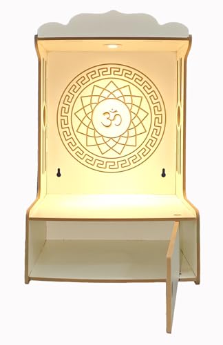 Image of Alpine Willow Temple for Home with Door (Height-20 inches) I Puja Mandir with Door for Home with Doors I Pooja ghar I Wooden Temple I Laddoo Gopal mandir I Devghar I Pooja Unit I Puja Stand
