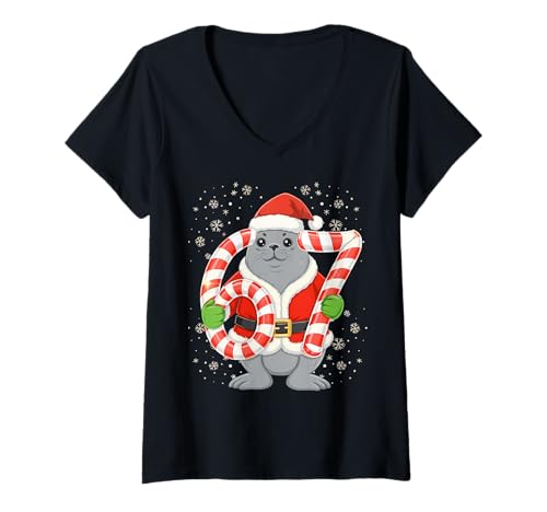 Womens 67 Meme Reindeer Funny Christmas PJm Men Women Family V-Neck T-Shirt