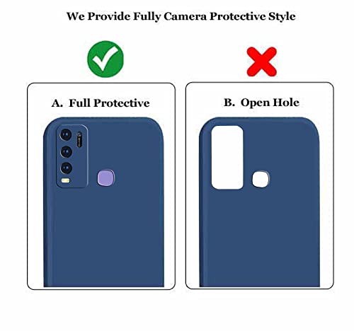 Image of A rtistque Liquid TPU Silicone Matte Shockproof Flexible with Camera Protection Soft Back Cover Case for Vivo Y50 / Vivo Y30 - Blue