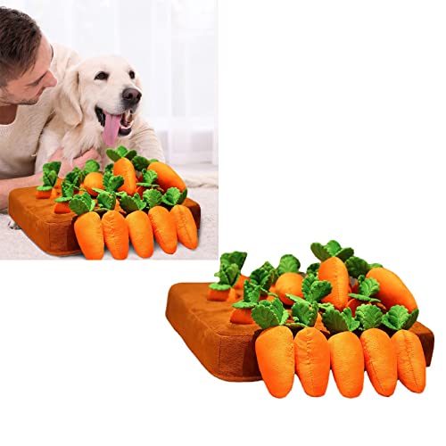 NLDGR Jouets interactifs pour chien avec 12 carottes - Jouet de dressage pour chien en peluche - Jouet d'enrichissement pour chien - Jeu de carottes Cover