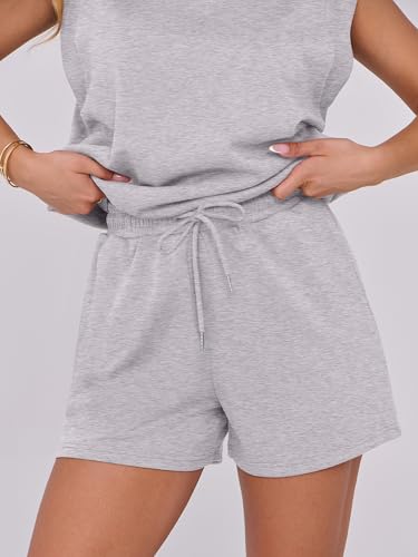 Image of ANRABESS Two Piece Sets for Women 2026 Summer Short Lounge Set Casual Beach Vacation Outfits Spring Sweatsuits Tracksuit