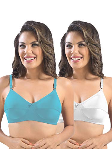 Image of SONARI Womens Cotton Everyday Bra | Non Padded, Wire Free, Comfortable Bra with Seamed Cups | Medium Coverage, Hook and Eye Closure for Everyday Wear | Adjustable Strap for a Customized Fit - Loreal