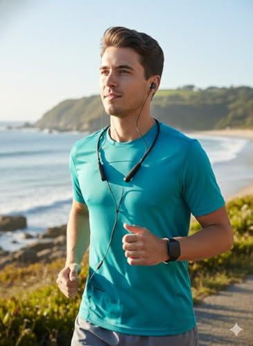 Image of Wireless Neckband Bluetooth Earphones 40 Hrs Playtime with Mic | Type-C Fast Charging, Deep Bass, Magnetic Earbuds, in-Ear Headphones for All