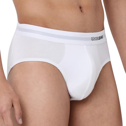 Image of Underjeans Men Premium Mid Grey Cotton Blend Regular Fit Brief