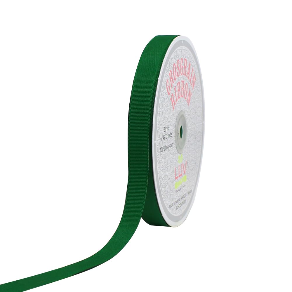 Creative Ideas GRO0508-580 5/8" Grosgrain Ribbon, Emerald Green