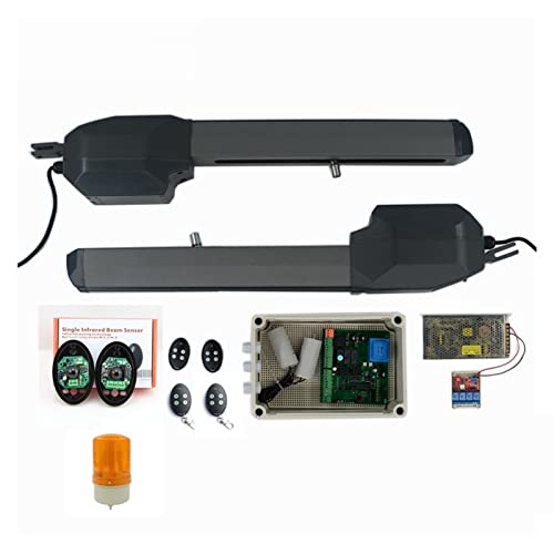 Motor de puerta corrediza, Actuador lineal eléctrico, sistema de Motor de 500kgs, abridor automático de puerta oscilante for seguridad del hogar/granja/garaje/negocio(Kit 6)