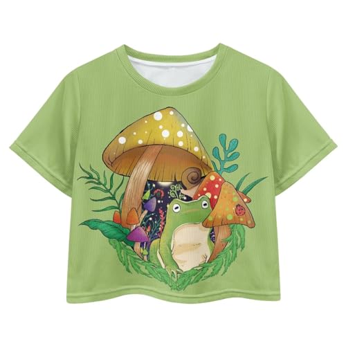 Image of Kids Crop Top Short Sleeve T-Shirts for Girls Size 5-14