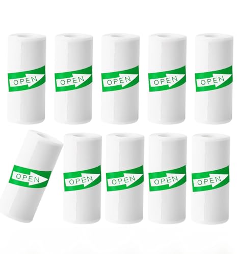 10 Rollos Papel Térmico Mini Impresora – Pegatina Autoadhesiva | Papel de Etiqueta Térmica 55mm x 3m para Impresoras Portátiles, Cámara Infantil, Manualidades, Listas y Fotos