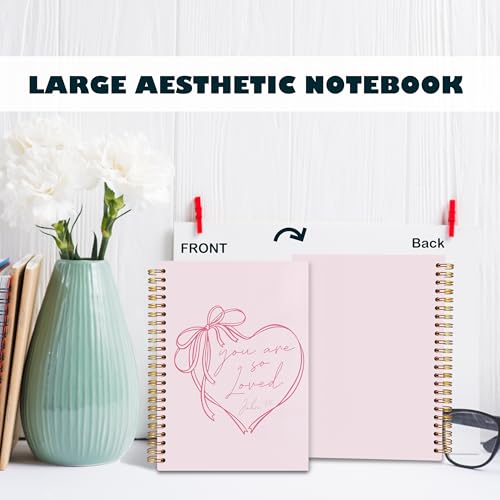 Carnet chrétien BearCake avec nœud rose, carnet de prière esthétique rigide - 4