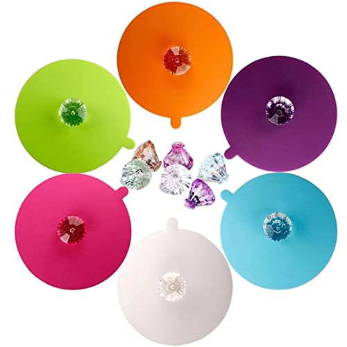 IPHOX Creative Mug Cover [Set of 6] Anti-dust Airtight Seal Food Grade Silicone Hot Cup Lids