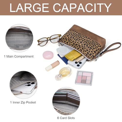 Image of CLUCI Wristlet Wallet for Women Large Capacity Leather Clutch Purse Slim Ladies Travel Credit Card Holder Phone Organizer