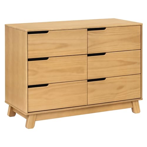 babyletto Hudson 6-Drawer Dresser for Nursery - GREENGUARD Gold Certified - Assembled Wooden Double Chest of Drawers for Kids, Boys and Girls - Baby Dresser for Bedroom, Living Room & Hallway - Honey