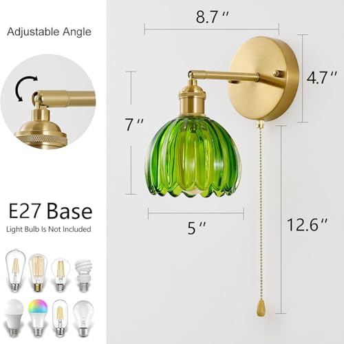 Apliques de Pared E27 de Diseño Nórdico con Foco Dorado Ajustable 3