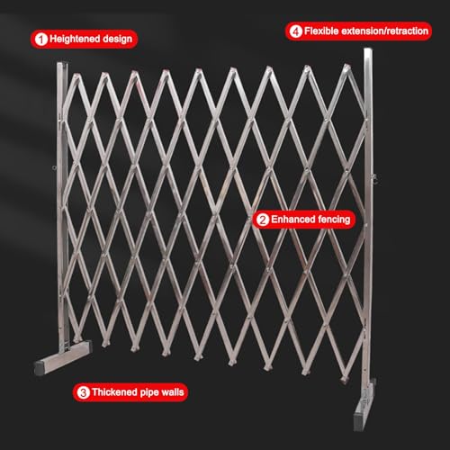 Barrière rétractable acier inoxydable extensible 1,5x1m avec roues - 6