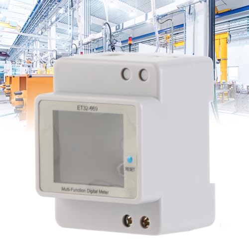 Watt Hour Meter, Supports 22 KW Power Single Phase Electricity Meter for Voltage Current Power Frequency Power Factor AC40.0 to 300.0V