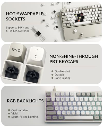 Image of Keychron C2 Pro Wired Mechanical Keyboard with 8K Hz Polling Rate, Full Size Custom RGB Backlit Hot-Swappable, Non-Shine Through PBT Keycaps Compatible with Mac Windows Linux
