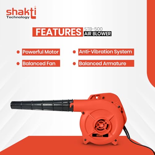 Image of Shakti Technology STB-500 - Blower Machine - Air Blower for Dust Cleaner for Home, Heavy Duty Air Blower Machine with,11000 RPM, 500W, Blow Rate 2.3m /Min - Made in India 6 Month Warranty