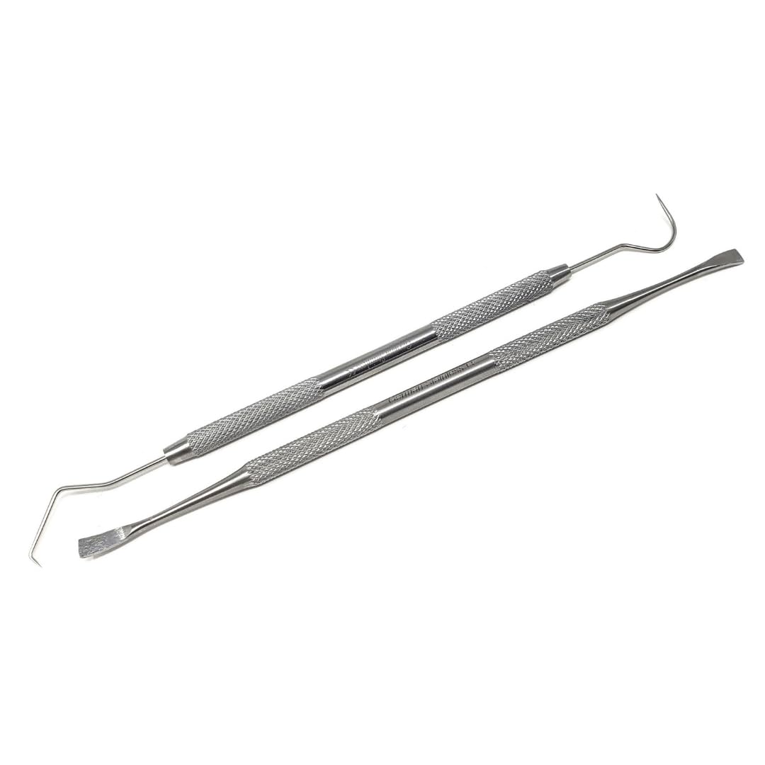 Professional Dental Tools - Dentist Pick 2 Pack Medical Stainless Steel Tarter Scraper for Tooth Stains Tartar Remover