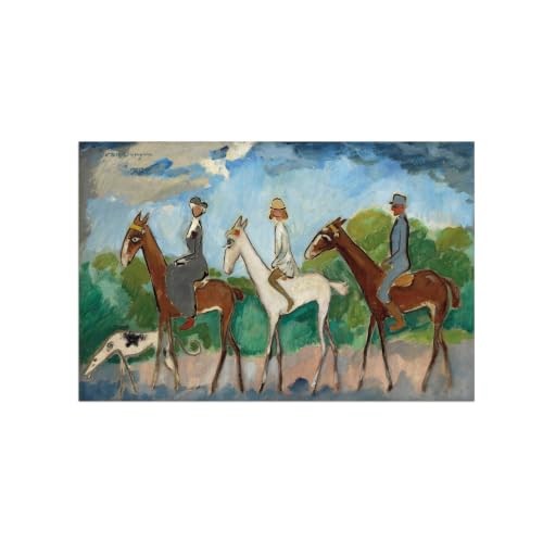 Impressions sur toile Horseback 90x60cm pour décoration murale de salon