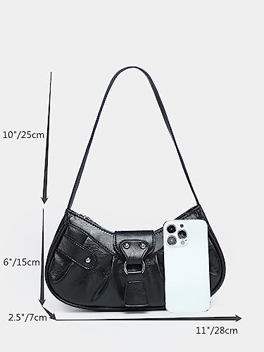 Verdusa Women's Pleated Hobo Shoulder Bag PU Leather Clutch Handbag - Image 7