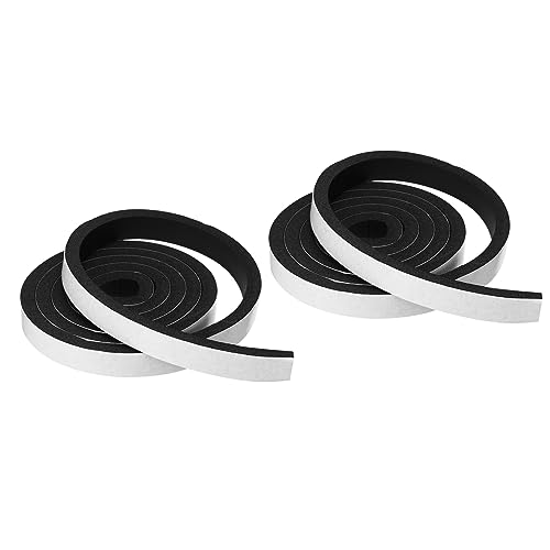PATIKIL Foam Weather Stripping for Doors, 2 Rolls 3/4" W x 3/8" T Foam Seal Tape Adhesive Insulation Strip for Door Window Air Conditioning, Black(13 Ft Total Length in 2 Rolls)