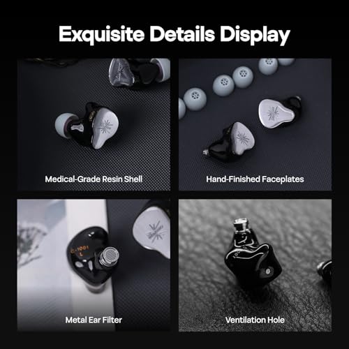 Image of Linsoul Kiwi Ears KE4 in Ear Monitor, 2DD+2BA Hybrid Earphone, Gaming Earbuds, HiFi Wired IEM, with Detachable IEM Cable for Musician Audiophile (Silver)