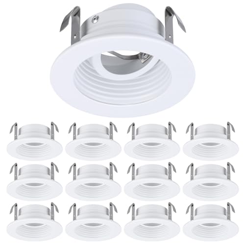 TORCHSTAR 12-Pack 3 Inch MR16 Trim, Recessed Gimbal Trim, White by TORCHSTAR - Used condition - US$54.99