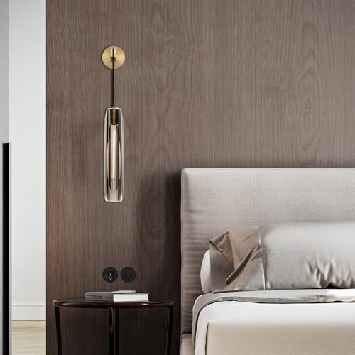 Image of Modern Brass Crystal Wall Sconces,Handmade Modern Vanity Wall Sconce with Clear Crystal,Bathroom Living Room Bedroom Wall Lamps,Bedside,Hallway, Corridor,Stairs Wall Lights（Bulb Included）（single）