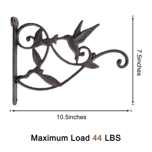 Seisso 2 Pack Hanging Plant Bracket, Iron Hummingbird Plant Hanger Decor, Vintage Heavy Duty Plant Hanger Hook For Flower Basket, Bird Feeder, Wind Chime, Lanterns #TOP6