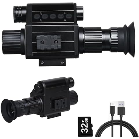 Digital Night Vision Monocular, IR Illuminator 850nm Night Vision Rifle Scope for Night Watching & Observations, 4X Digital Zoom, Save Photos & Videos with 32GB TF Card Cover