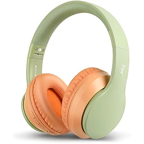 Esonstyle Bluetooth Headphones Over Ear Headset V5.0 with Microphone Foldable & Lightweight for Cellphones Laptop(Dark Blue) (Green) Cover