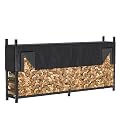 Ultrawall 8ft Heavy Duty Firewood Rack with Waterproof Cover, Freestanding Wood Log Holders for Firewood, Indoor/Outdoor Wood Storage Rack