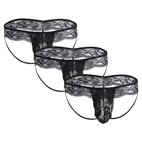 Sous-vêtements en dentelle florale pour homme pour soirées romantiques JEKE-DG