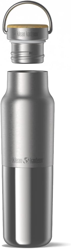 Klean Kanteen Rise Reflect Insulated Water Bottle - Reusable Water Bottle for Quick Hydration - Vacuum Insulation - Dishwasher-Safe - Bamboo Cap - Stainless Steel - 12 oz