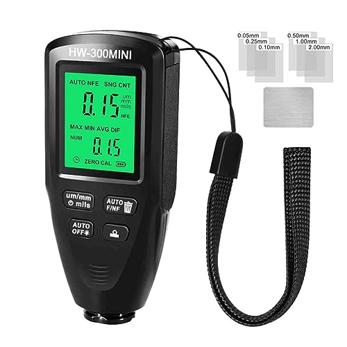 Medidor de Espesor de Recubrimiento para Automóvil Bloepum, Portátil, 0-2000 μm, Pantalla LCD con Retroiluminación, Apagado Automático, Rojo miniatura 4
