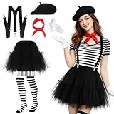 Utilisations multiples: Ce costume de mime complet est idéal pour les carnavals, Halloween, les festivals, les bals masqués, les représentations théâtrales et les fêtes. Il peut également être porté au quotidien et servir d’accessoire. Il est parfait pour les voyages, les vacances, les soirées, les sorties et les photos souvenirs