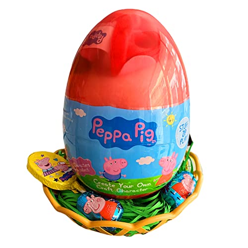 Peppa Pig pluche figuur DIY in XL paasei met chocolade paasgeschenk (Peppa Wutz) - Image 5