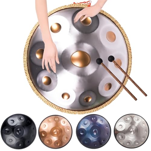 Handpan Drum 10 Notas 440Hz Golden Eye Acero Premium miniatura 1